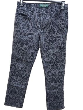 Black Ralph Lauren Relaxed Straight Print Jeans Gray Black Size 6